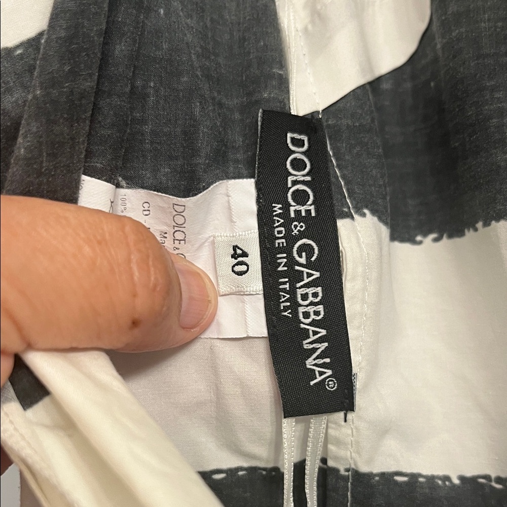 Dolce & Gabbana Black and White Striped Midi Dress - Picture 3 of 6